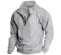 Sweat-shirts homme à fermeture éclair quart 1/4 fermeture éclair pull polaire casual vêtement de travail sweat-shirts col zippé pulls polaire jumpers haut coupe ample manches longues sweat-shirts sans
