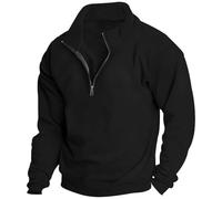 Sweat-shirts homme à fermeture éclair quart 1/4 fermeture éclair pull polaire casual vêtement de travail sweat-shirts col zippé pulls polaire jumpers haut coupe ample manches longues sweat-shirts sans