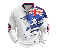 Sweat-Shirts Homme Sweat Homme sans Capuche Coton Doux Confortable, Pull à col Demi-zippé de Style Britannique, décontracté, Doux et Confortable, doublé en Polaire, Thermique, Chaud, athlétique