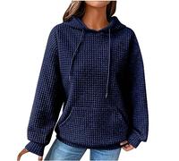 Sweat-Shirts Pull Col V Femme Longue Dentelle Zippé V Soiree Original Stitch Marin Ample À Col Rond Blouson Interieur Veste Polaire pour Veste Polaire Femme Grande Taille Bleu XL