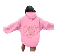 Sweat Sport femmeSweat à Capuche féminin Tendance Automne-Hiver imprimé Lettres Sportive Manches Longues Coupe Confortable et éthique Parfait pour Un Usage Quotidien (Blue, XXL)