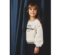Sweat sport motif tennis club fille écru 2A