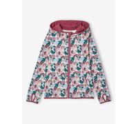 Sweat sport zippé matière technique fille motifs fleurs vieux rose 14A