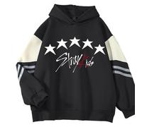 Sweat Stray Kids Officiel, Merch de Concert Kpop, Pullover Unisexe pour Fans de Musique, Cadeau de Saison Festive (Noir,TTG)