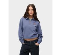 Sweat Superdry Athletic Collared Half Zip bleu femme - S