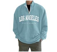 Sweat surdimensionné à imprimé graphique Los Angeles California pour homme, tendance, hiver, automne, col rond, mignon sweatshirts pour adolescents, hommes, hauts amples décontractés à fermeture