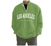 Sweat surdimensionné à imprimé graphique Los Angeles California pour homme, tendance, hiver, automne, col rond, mignon sweatshirts pour adolescents, hommes, hauts amples décontractés à fermeture