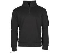 Mil-Tec Homme Sweatshirt Tactique avec Zip Noir Veste, Noir, L EU
