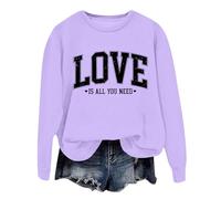 Sweat tendance femme sans capuche coupe décontractée lettre imprimée col rond manches longues tissu doux idéal mi-saison pull-over urbain confort automnal style casual vêtement féminin polyvalent