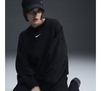 Sweat ultra-oversize à col ras-du-cou Nike Phoenix Fleece pour femme Noir/Sail M (FR 42-44)