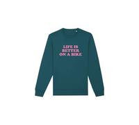 Sweat unisexe cois life is better on a bike vert