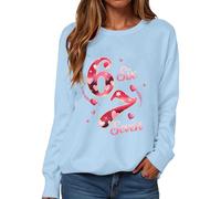 Sweat unisexe imprimé graphique pour la Saint-Valentin, col rond, pull doux et décontracté, t-shirt à manches longues pour couples, bleu clair, XL