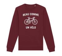 Sweat unisexe LA FRENCH TOUCH - Beau comme un vélo - Coton bio - Bordeaux XXL