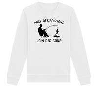 Sweat unisexe LA FRENCH TOUCH - Près des poissons, loin des cons - 100% coton bio L