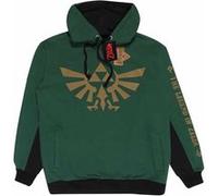 Elbenwald The Legend of Zelda Sweat à Capuche avec Impression Triforce et Symboles pour Homme Femme Unisexe Vert Or - M