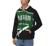 Sweat Zippé À Capuche Adulte Unisexe Arabie Saoudite Drapeau National Pull À Capuche Tenue De Travail Sweat Zippé Haut Unisexe Style Classique du Royaume-Uni