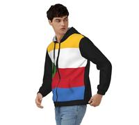 Sweat Zippé À Capuche Adulte Unisexe Comores Drapeau National Pull À Capuche Tenue De Travail Sweat Zippé Haut Unisexe Style Classique du Royaume-Uni