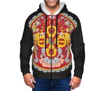 Sweat Zippé À Capuche Adulte Unisexe Royaume du Bhoutan Pull À Capuche Tenue De Travail Sweat Zippé Haut Unisexe Style Classique du Royaume-Uni