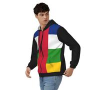 Sweat Zippé À Capuche Haut pour Hommes Afrique Centrale Drapeau National Et Femmes Sweats Zippés Style Classique du Royaume-Uni Sweats De Travail