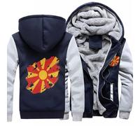 Sweat Zippé À Capuche Haut Pour Hommes Macédoine Du Nord Drapeau National Veste Polaire Et Femmes Sweats Zippés Style Classique Du Royaume-Uni Sweats De Travail