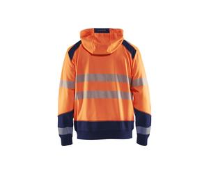 Sweat zippé à capuche haute-visibilité 3546 Orange fluo/Marine Blaklader - 354625285389 4XL