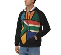 Sweat Zippé À Capuche Homme Afrique du Sud Drapeau National Classique Confortable Haut À Veste Manches Longues avec Poignets Côtelés Idéal pour Le Week-End Style Royaume-Uni Sweats De Travail