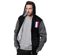 Sweat Zippé À Capuche Homme Pull Classique France Drapeau National Veste Polaire Haut Poignets Côtelés Sweat À Manches Longues Over Zippé Haut Style Classique Du Royaume-Uni