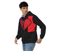 Sweat Zippé À Capuche Homme Puzzle Coeur Classique Confortable Haut À Veste Manches Longues avec Poignets Côtelés Idéal Week-End Style Classique du Royaume-Uni Sweats De Travail