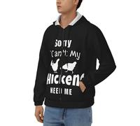 Sweat Zippé À Capuche Sweats De Travail pour Hommes Mes Poulets Ont Besoin De Moi Vêtements Hommes Durables Tenue De Travail Confortable Sweats Zippés Homme Style Classique du Royaume-Uni