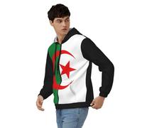 Sweat Zippé À Capuche Sweats Zippés Algérie Drapeau National Hoody Style Classique du Royaume-Uni Sweats De Travail