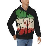 Sweat Zippé À Capuche Sweats Zippés L'Iran Drapeau National Hoody Style Classique du Royaume-Uni Sweats De Travail