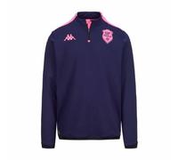 Sweat Zippé Ablas Pro 8 Kappa Stade Français Paris Officiel Rugby Bleu/Rose Homme