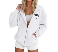 Sweat Zippé Femme Grande Taille, Sweat Zippé Léger Ete Femme À Manches Longues Hoodies Ample Couleur Unie À Cordon Cardigan Chic Et Elegant Manteau Décontracté avec Fermeture Éclair
