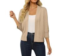 Sweat Zippé Femme Pull Cache Coeur Grande Taille Pull Capuche Gilet Hiver Epaule Saison Cardigan Léger en Maille Ouverte avec Poches pour Veste Thermique Vestes Legere Femme Beige L