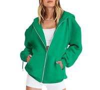 Sweat Zippé Femme Sweats a Capuche Femme Décontracté Manche Longue Veste de Sport Chic Grande Taille Vestes de Sport Automne Hiver Cordon Ample Hoodies Polaire Zippée avec Poches Couleur Unie