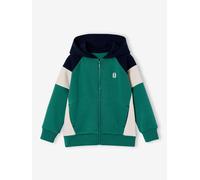 VERTBAUDET Sweat Zippé Garçon Capuche Coloblock Vert 6A