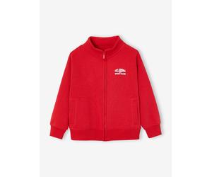 Sweat zippé garçon col camionneur rouge 4A