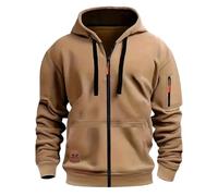 Sweat Zippe Homme avec Capuche Habillé Zippée Sweet Survêtement Mode Oversize Zippee Interieur Personnalisable Marque Sport Pull À Capuche Personnalisé Veste Survetement Homme Kaki L