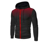 Sweat Zippé Homme Marque Travail à Capuche Cordon Poche Pulls, Gilets et Sweats Motifs Respirant Chaud Mode Vintage Casuals Veste Homme Pas Cher Halloween Automne Hiver Noir XXL