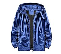 Sweat Zippé Homme MéTallique Brillant Veste à Capuche Homme Manches Longues ColoréE Disco Clubwear Hoodies De Danse DéGradé DéContracté Chic Grande Taille Streetwear pour Le Quotidien Les Rendez Vous