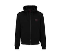 SWEAT ZIPPÉ HUGO DAPLE212 EN MOLLETON DE COTON AVEC PATCH LOGO NOIR S