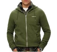 Superdry Sweat à capuche uni avec fermeture éclair pour homme, vert armée, XL, Vert militaire., XL