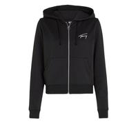 Sweat zippé noir uni avec une coupe droite et un col à capuche XS