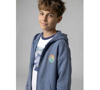 Sweat zippé oversize bleu grisé 14A