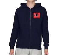 Sweat zippée Homme Champion Classic Label - Marine - Manches longues - Logo imprimé - Capuche avec cordon L