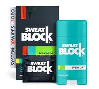 Sweatblock Excessive Sweat and Odor bundle [Clinical Strength Antiperspirant Sweat Wipes and Regular Antiperspirant Deodorant] Odor Protection and Hyperhidrosis Treatment (Bundle Deal)
