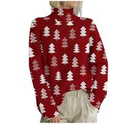 Sweater de Noël pour Femme Col Haut Décontracté Manches Longues Tricot Chaud Confortable Hiver Tenue Fêtes Casual Sortie Shopping Séance Photo Tendance Matériau Doux Cadeau Saint Nicolas