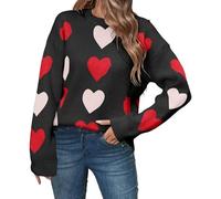 Sweater Femme Hiver à Motif cœur, Maille Fashion, Pullover Style, Confortable et Tendance, idéal pour Un Look Sweet et Casual, Parfait pour Un Style féminin. n145