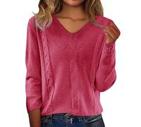 Sweater for Fall Outfits 2025 Fashion Long Sleeve V Neck Soft Knit Pullover Trendy Tops Dressy Casual Blouses Shirts