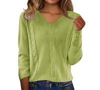 Sweater for Fall Outfits 2025 Fashion Long Sleeve V Neck Soft Knit Pullover Trendy Tops Dressy Casual Blouses Shirts